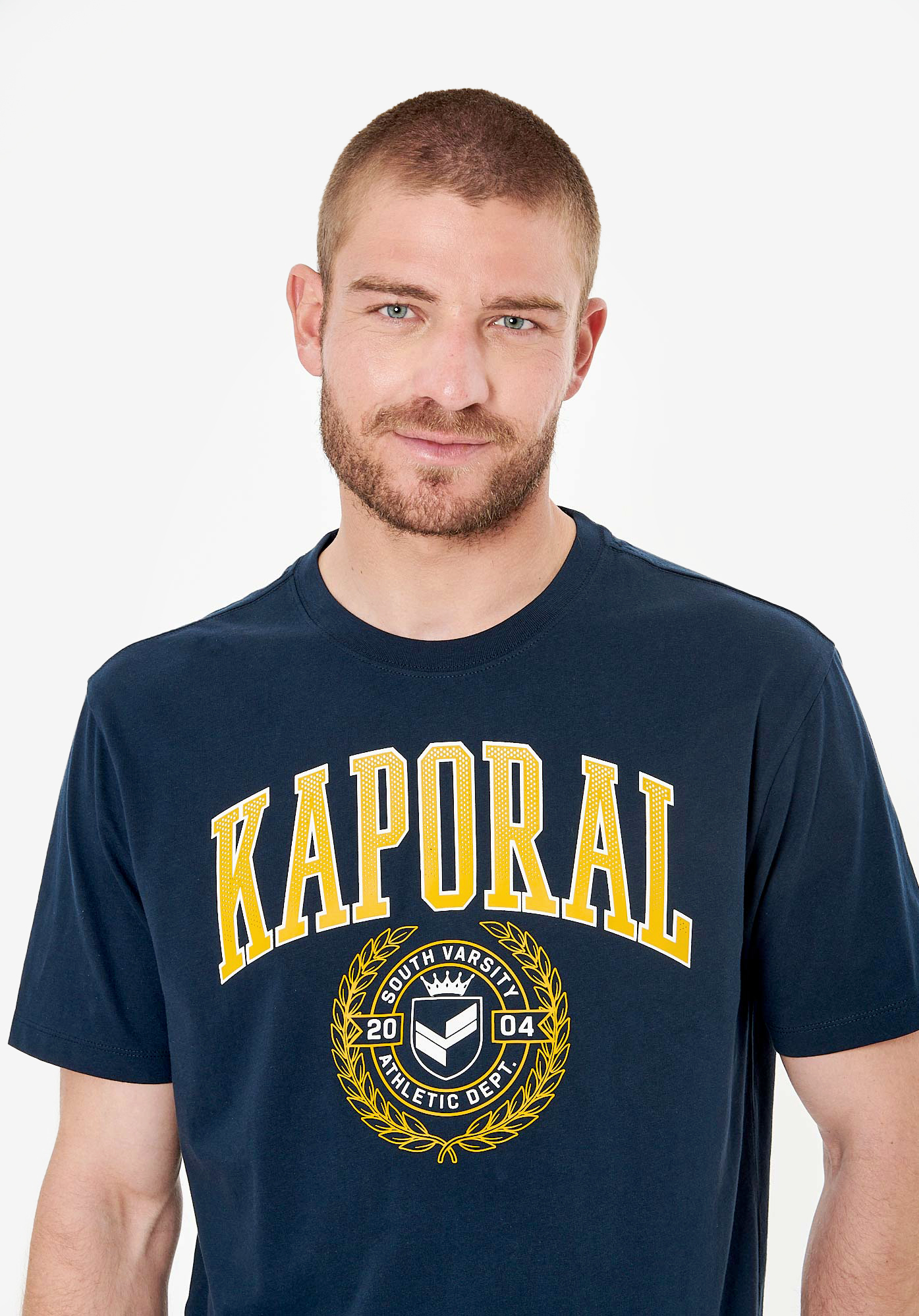 ROBIN  T-shirt bleu marine homme 100% coton