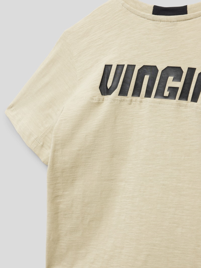 T-Shirt mit Label-Print in hellgrau