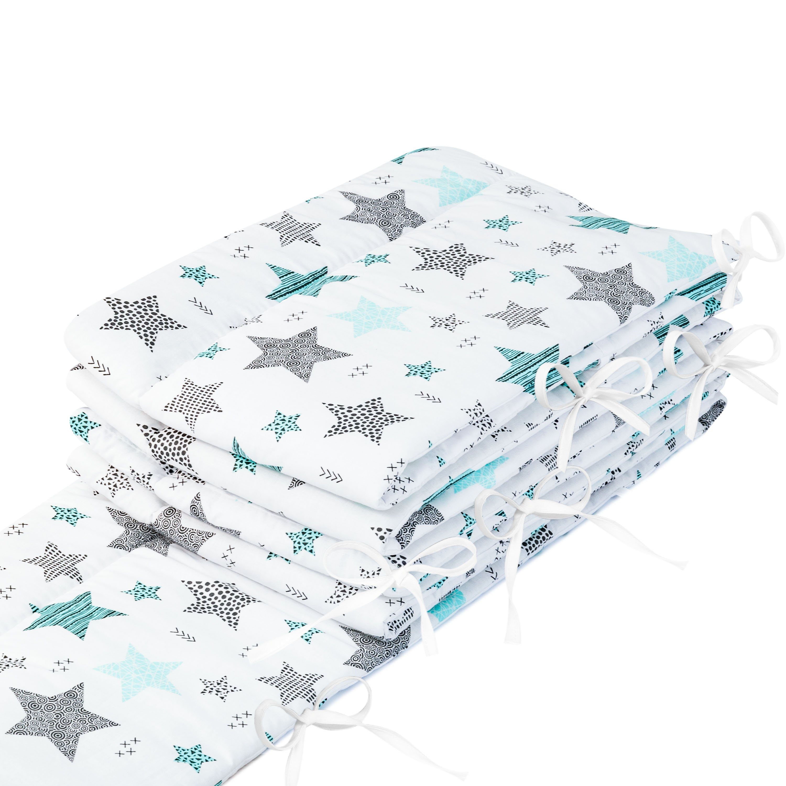 Amilian Bettnestchen Bettumrandung (Made in EU) 420x30 cm für Babybett, (140 x 70 cm geeignet (rundherum) mit Kantenschutz, Nestchen), Umrandungen, Bettausstattung, Bettschlange