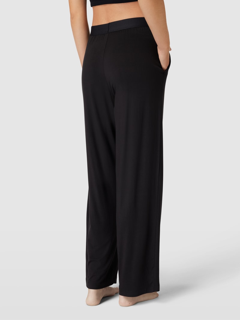 Pyjama-Hose mit elastischer Logo-Bund Modell 'INTRINSIC' in schwarz