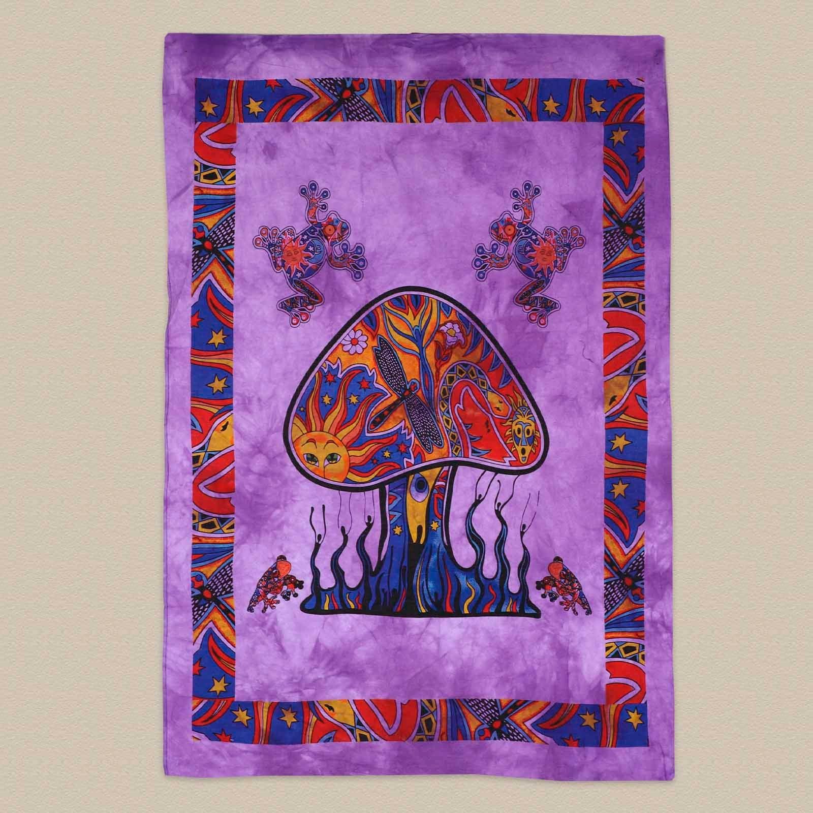 Wandteppich Magic Mushrooms Poster Wandbehangchedelic Dekotuch ca 210x140cm, KUNST UND MAGIE