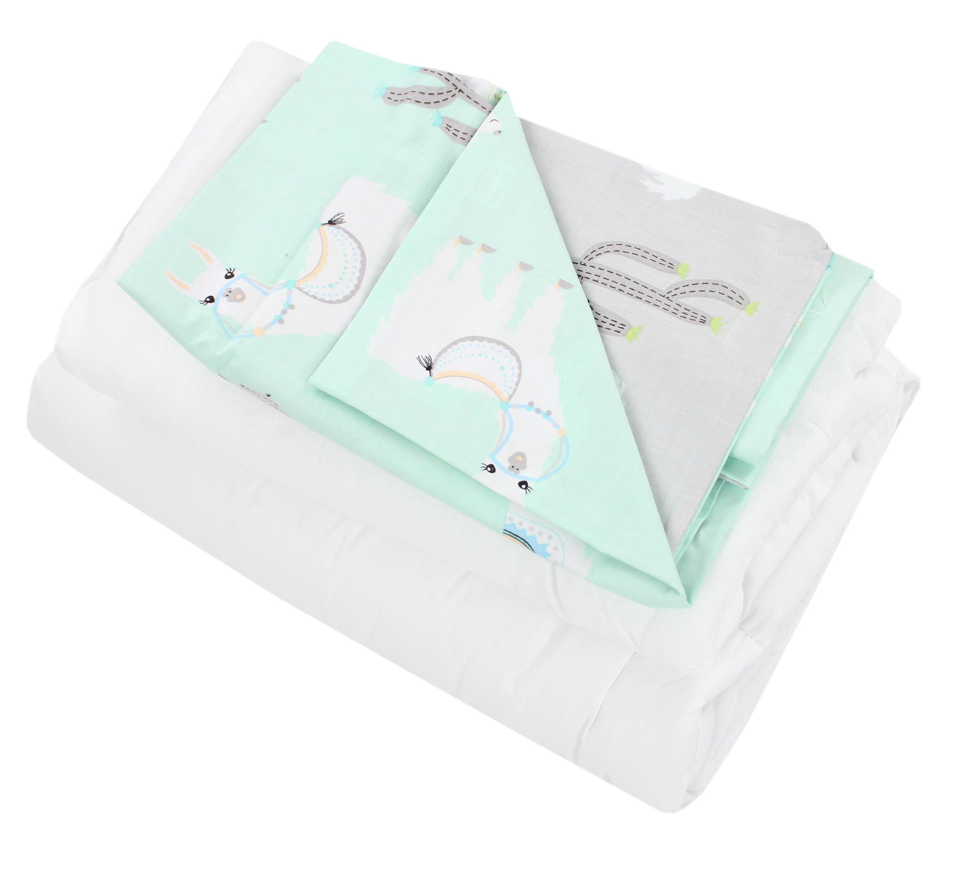 Bettdecke + Kopfkissen, Baby Bettwäsche Bettdecke Kopfkissen mit Bezüge Wiegenset 4-teilig, TupTam
