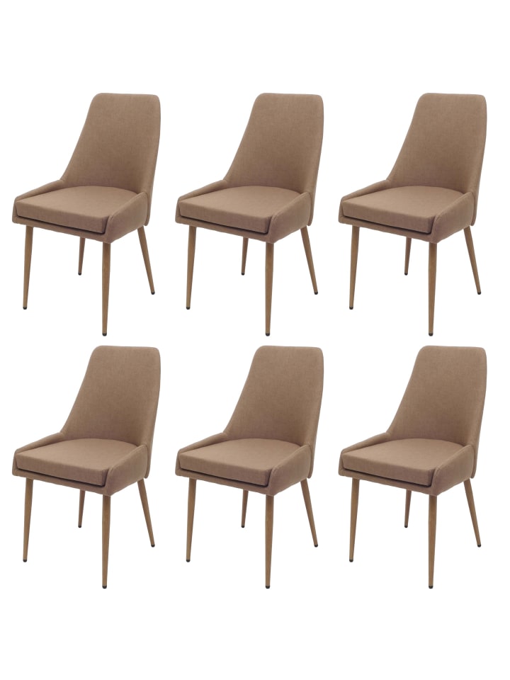 MCW 6er-Set Esszimmerstuhl O27, Braun günstig kaufen onesize