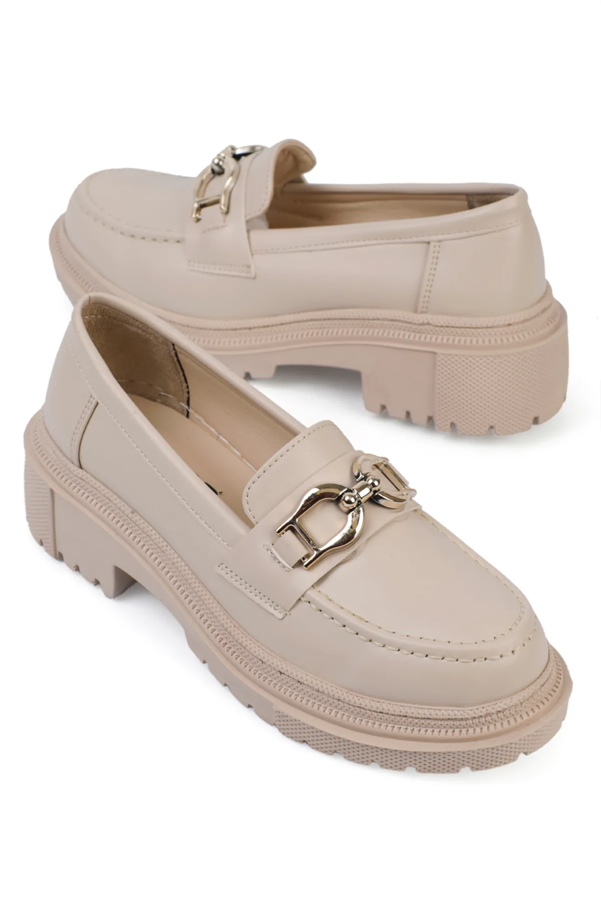 Capone Outfitters  Loafer - Beige - Blockabsatz