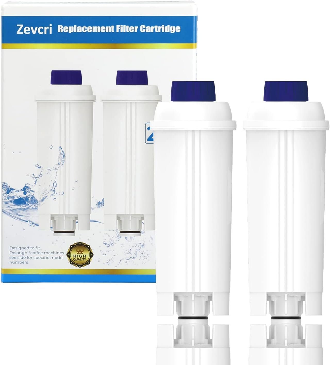 Super Solu Wasserfilter Kaffeefilter für Delonghi Kaffeemaschinen DLSC002, Zubehör für Kompatibel mit DeLonghi-Modellen, ECAM, ETAM, ESAM, BCO und EC Serie, -2 Pack