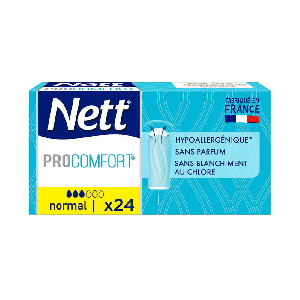 nett ProComfort® Normal, Tampon Sans Applicateur, pour Flux Normal, Boite 24 Tampons Tampon