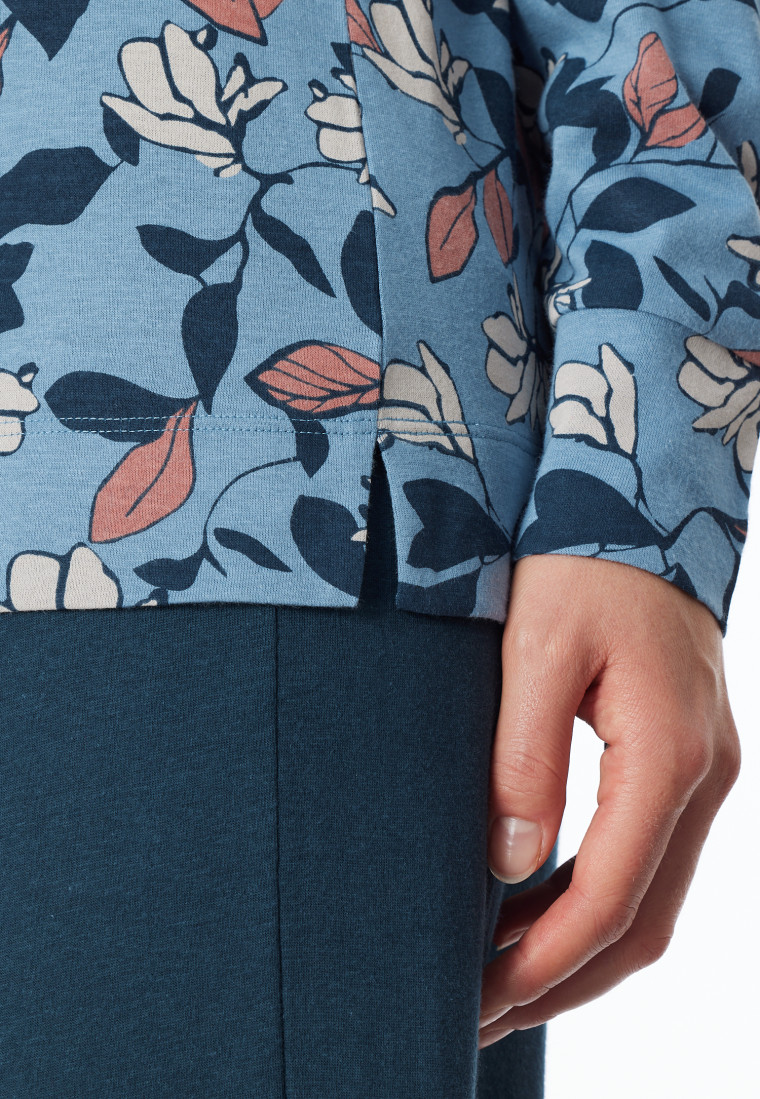 Schlafanzug lang Bündchen Blumen multicolor - Comfort Nightwear