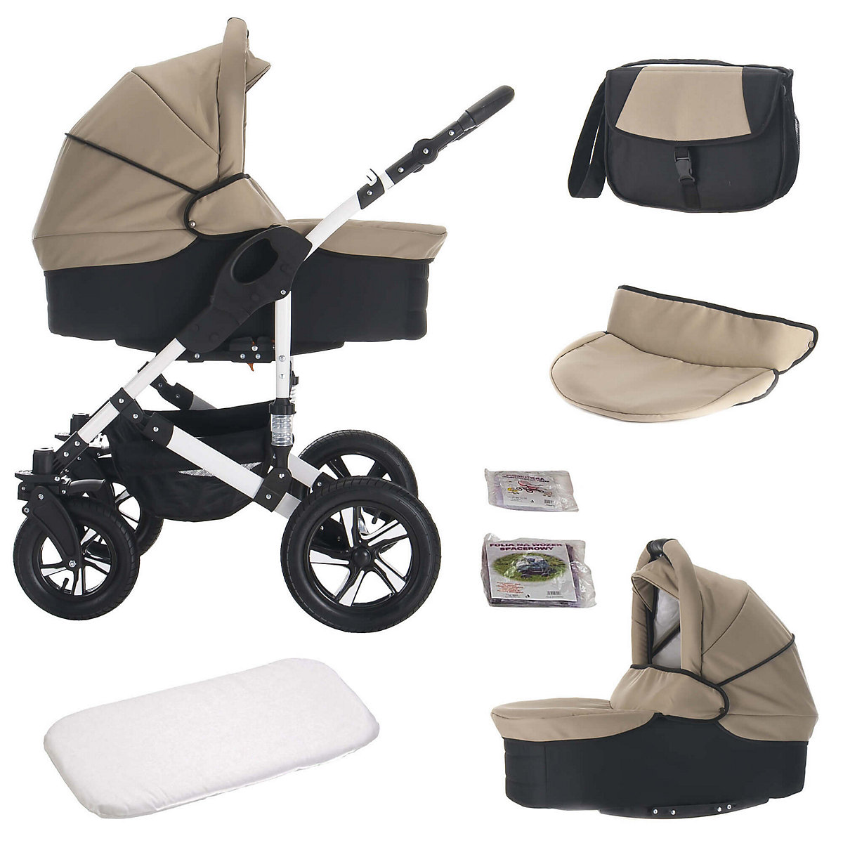 Florida | 3 in 1 Kombi Kinderwagen Komplettset | Luftreifen Kombikinderwagen