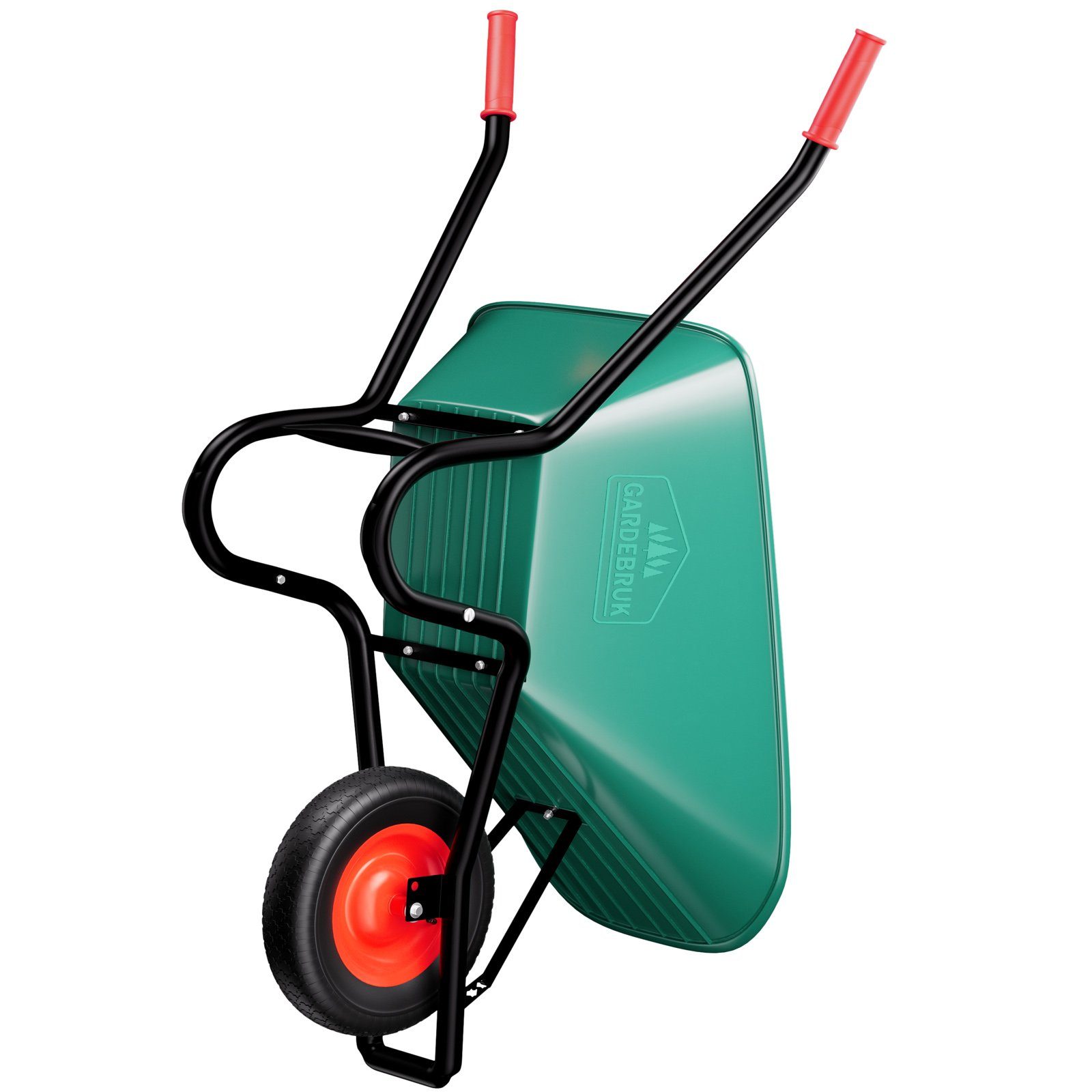 Gardebruk Schubkarre, 100 Liter Bauschubkarre Gartenschubkarre bis 150kg Belastbarkeit