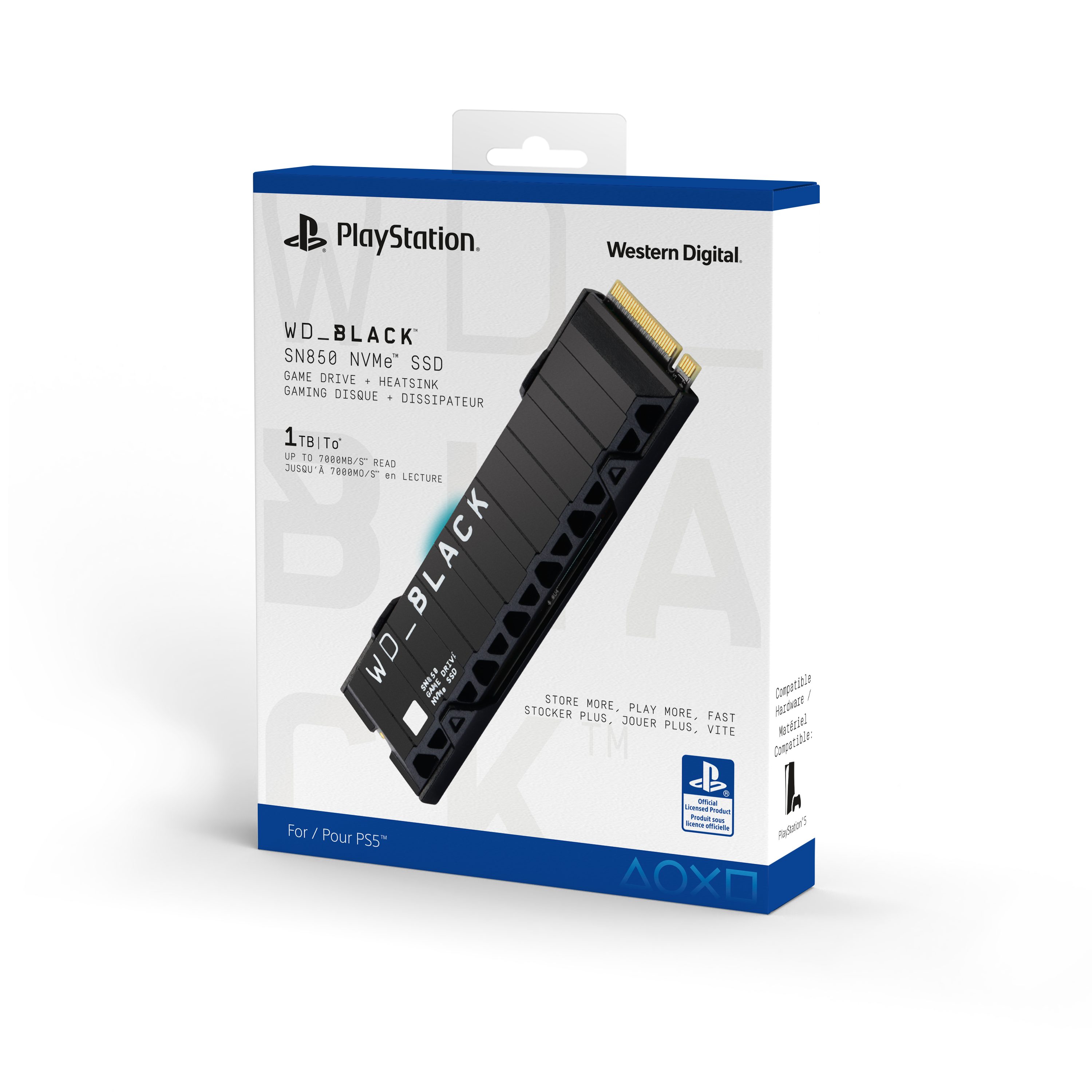 WD_Black SN850 NVMe™ SSD für PS5™-Konsolen mit Heatsink interne Gaming-SSD (1 TB) 7000 MB/S Lesegeschwindigkeit, 5300 MB/S Schreibgeschwindigkeit