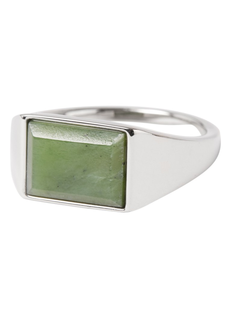 Anello con sigillo in argento e diaspro di Miansai Lennox