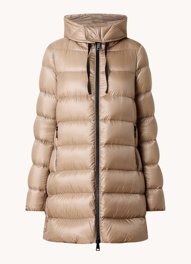 Moncler Suyen -tikkaustakki untuvatäytteellä ja hupulla