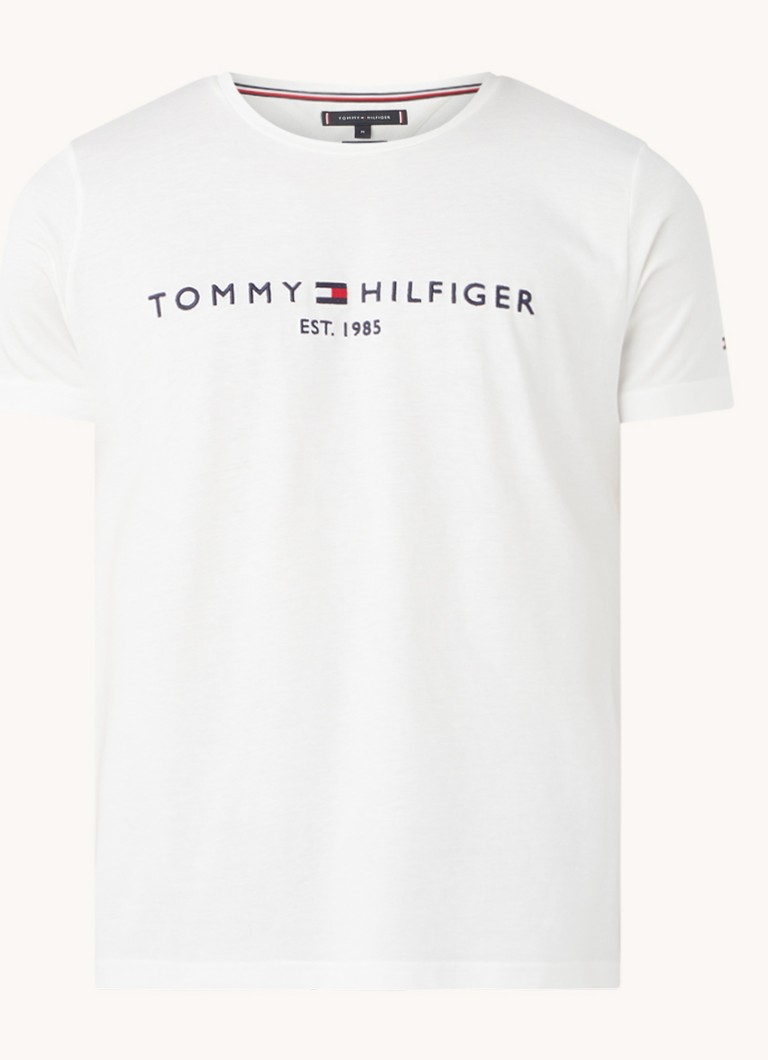 Tommy Hilfiger ekologiškos medvilnės marškinėliai su siuvinėtu logotipu