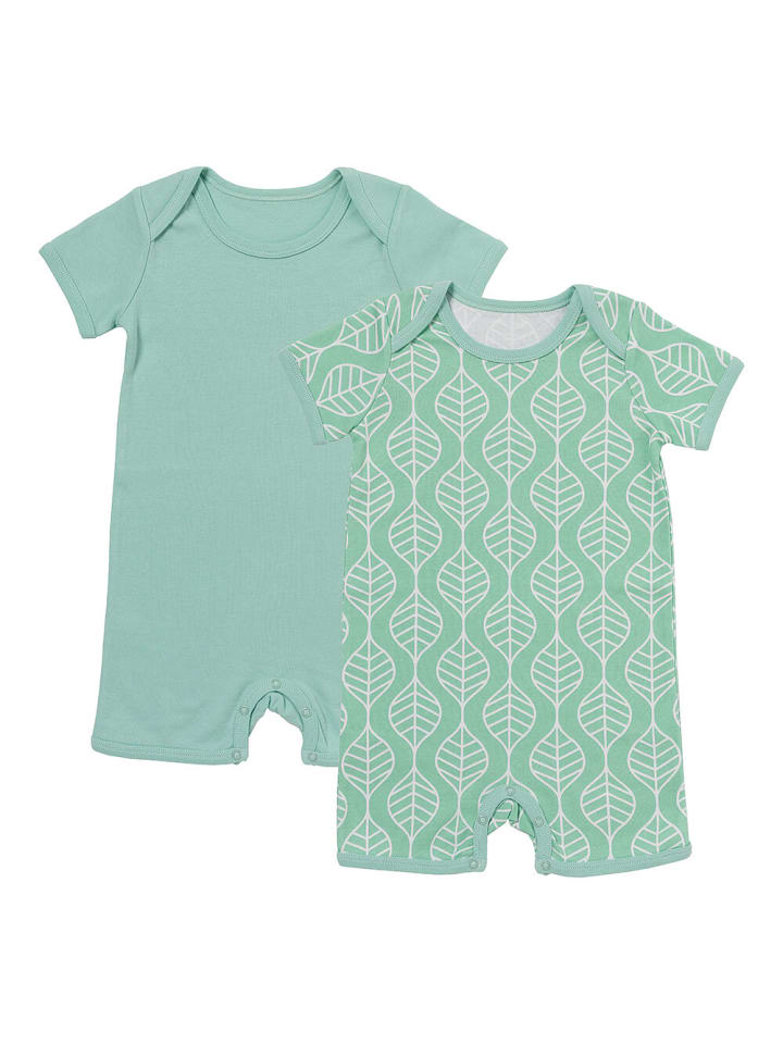 Schlummersack Bio Baby-Strampler kurzarm 2er-Pack in Hellgrün günstig kaufen