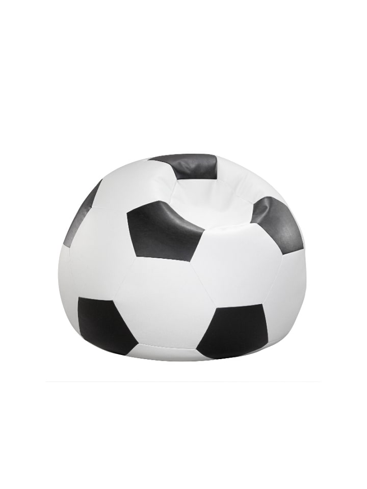 Linke Licardo Sitzkissen Sitzsack für kleine und große Fußballfans in weiß/schwarz günstig kaufen onesize