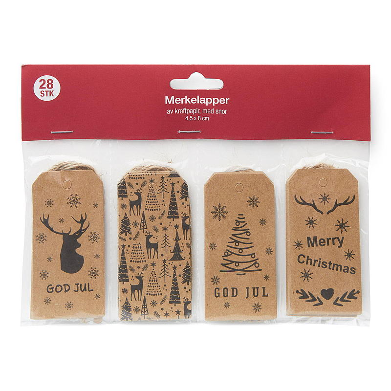 Home Gavemerkelapp 28-pk jul Kraft