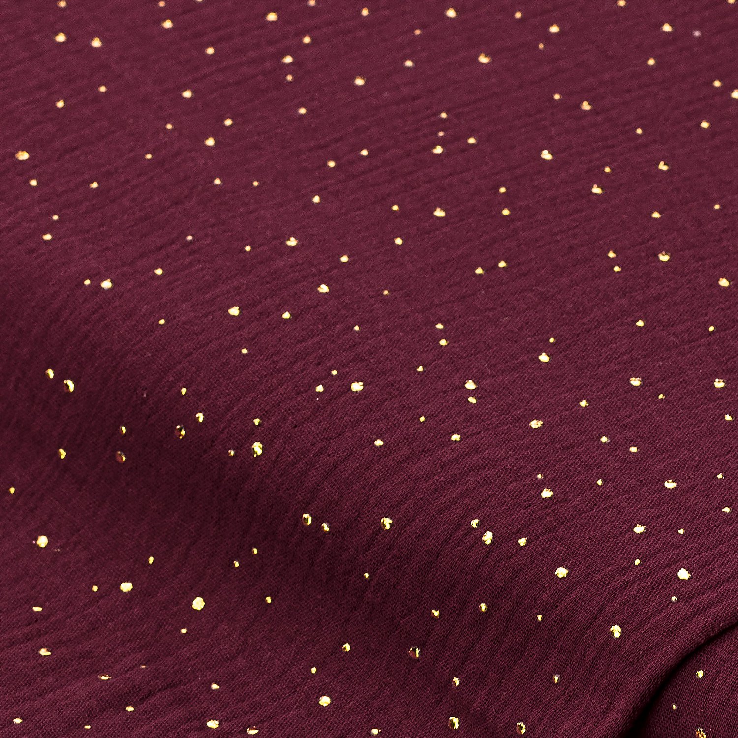 Musselin/Doppel-Gaze mit Glitzerdruck 