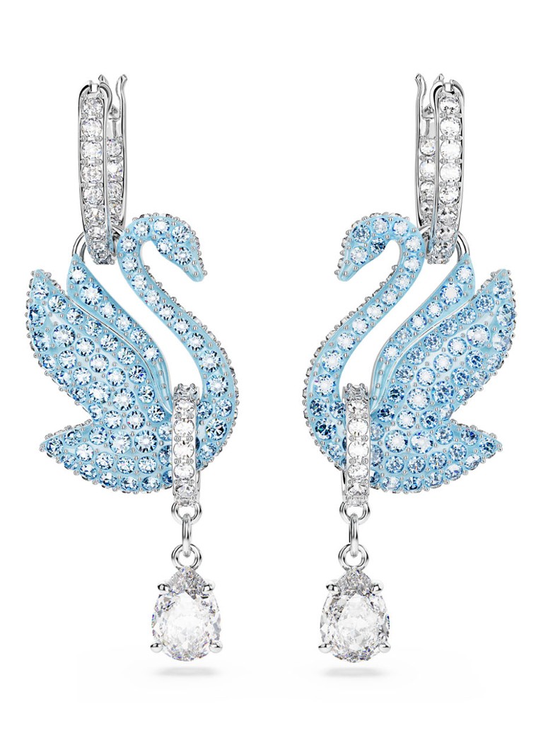 Swarovski Iconic Swan hoop earrings with crystal