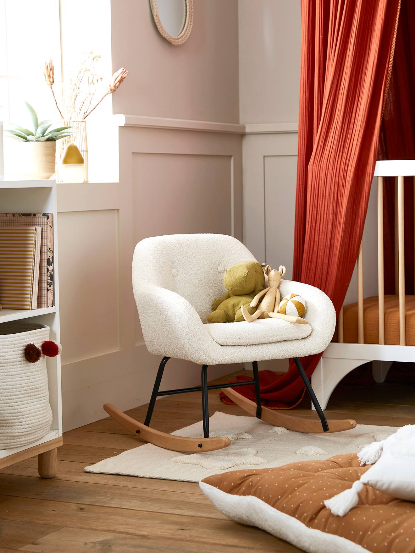 Vertbaudet Kinderzimmer Schaukelstuhl - wollweiß