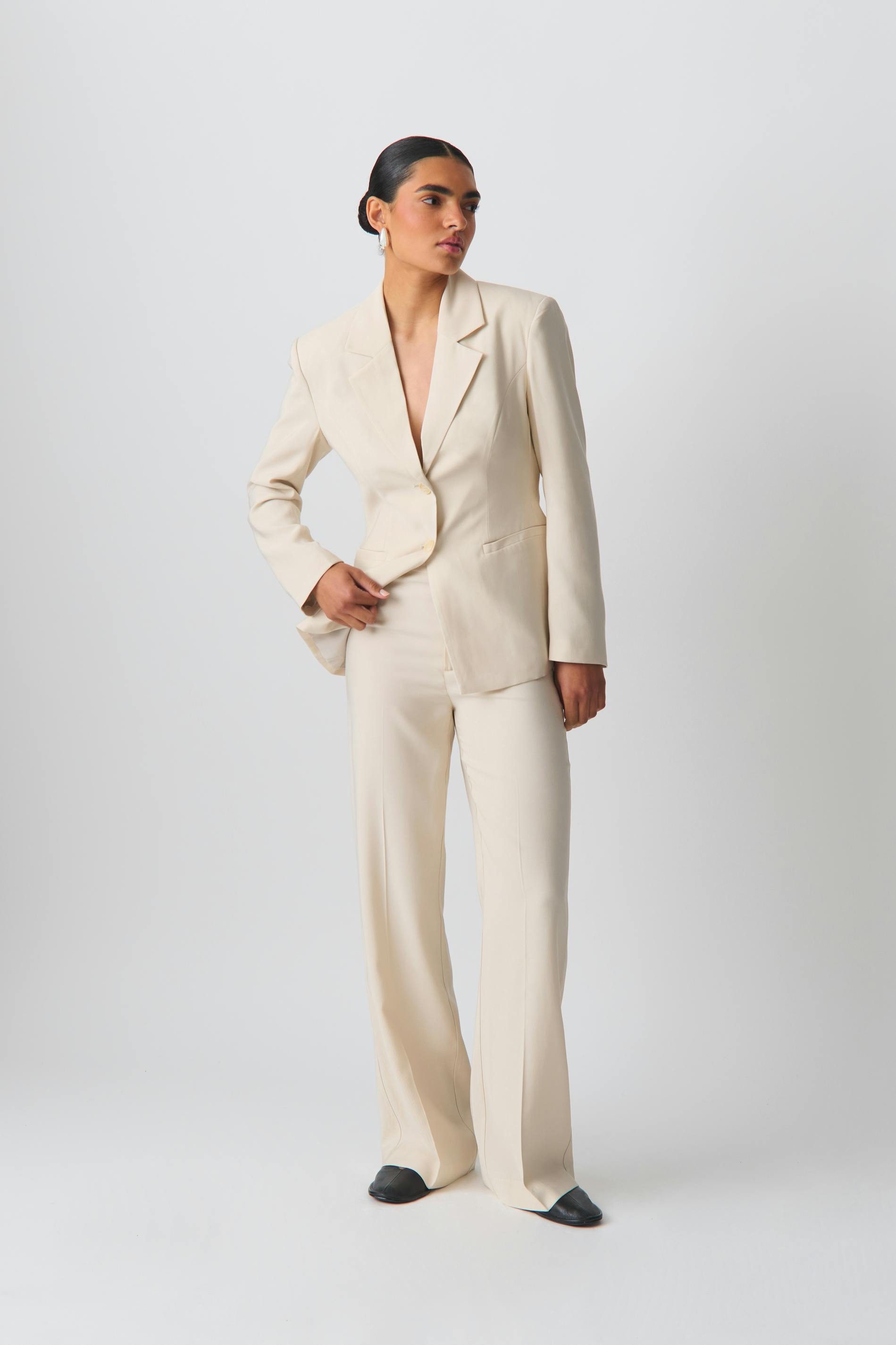 Straight viscose trousers