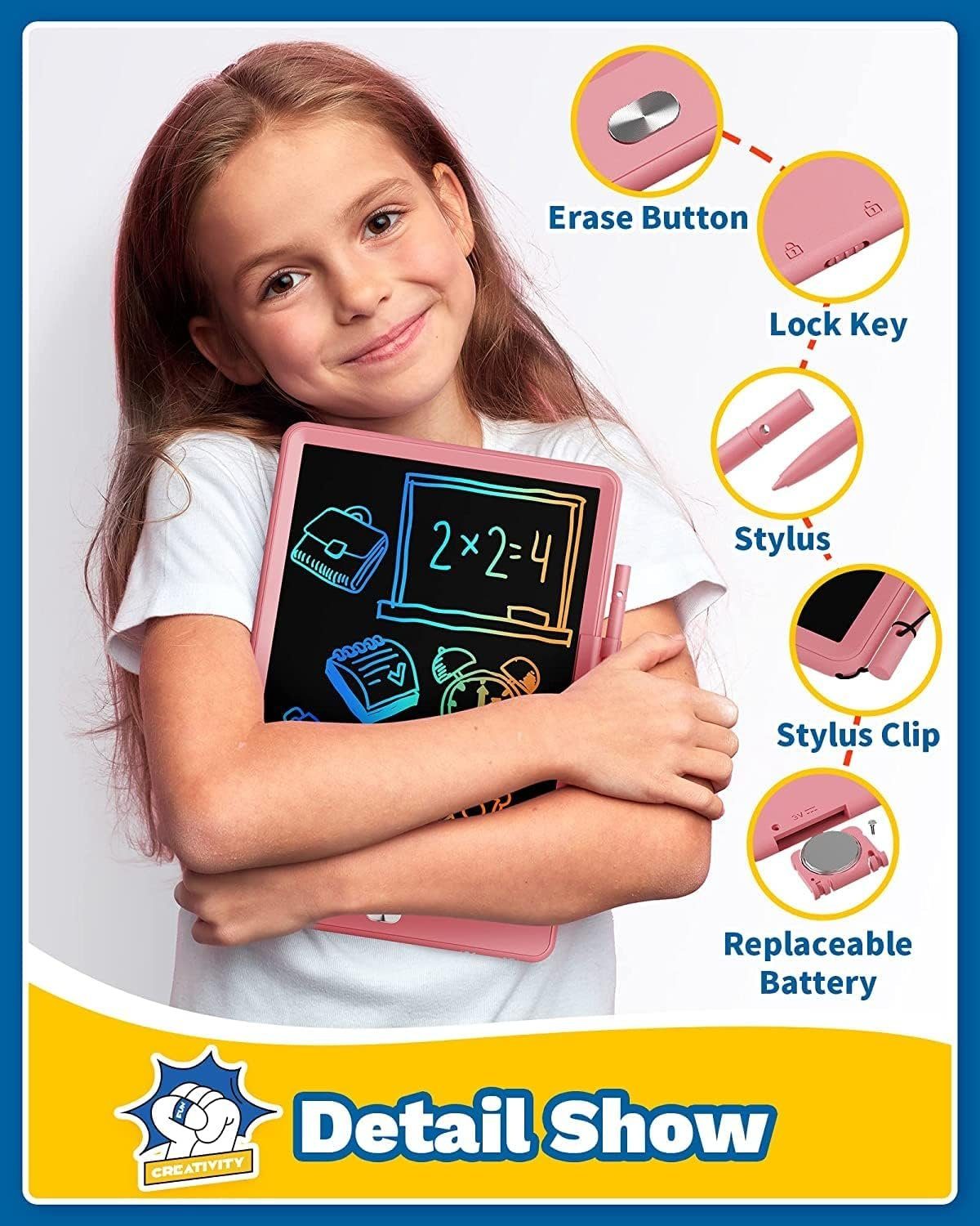 TEKFUN Lernspielzeug, LCD Schreibtafel Kinder 8,5 Zoll Zaubertafel Maltafel Geschenk