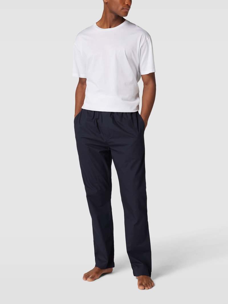 Pyjama-Hose mit Label-Details in dunkelblau