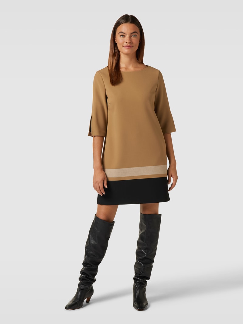 Minikleid mit U-Boot-Ausschnitt Modell 'Dastra' in camel