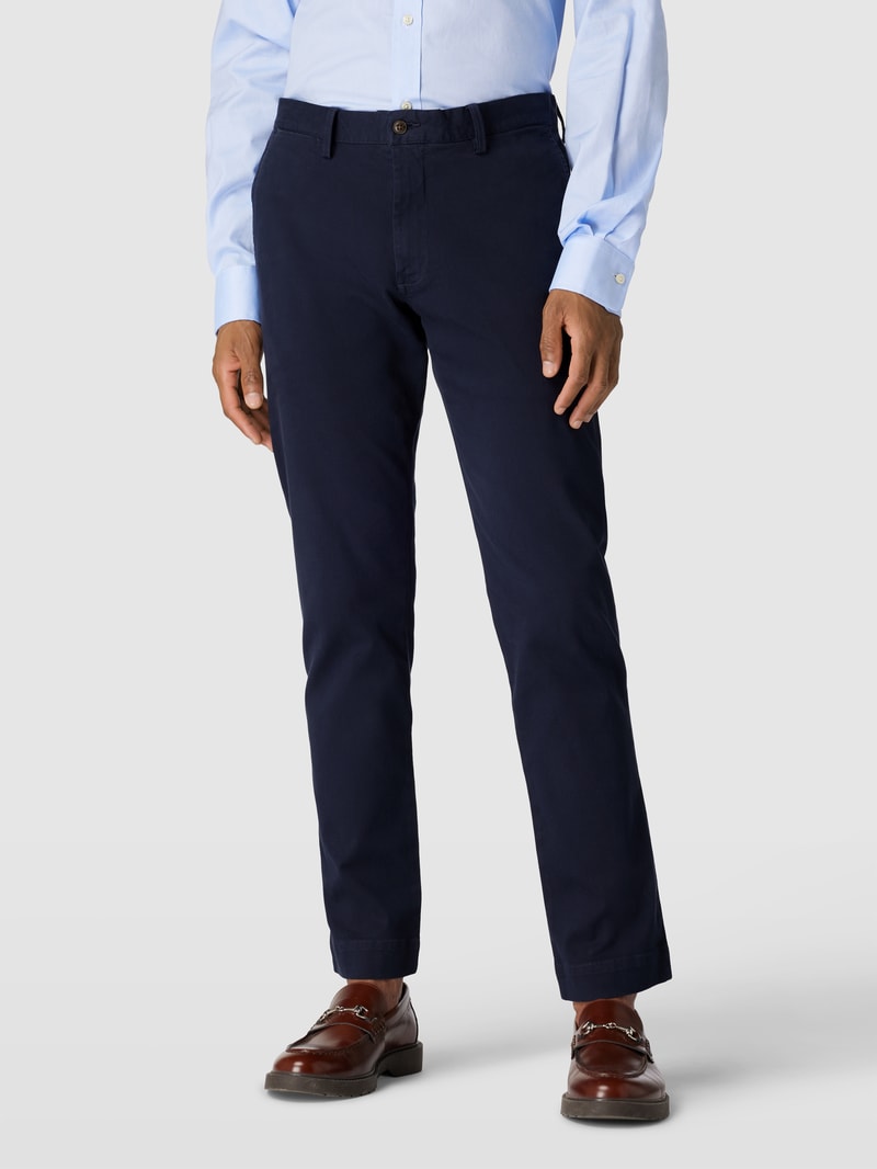 Slim Stretch Fit Hose mit Knopfverschluss Modell 'BEDFORD' in marineblau