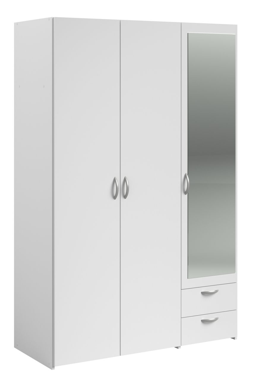 Parisot Parisot, Daily 4, Kleiderschrank 3-türig, mit Spiegel, weiss