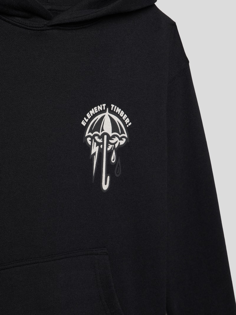 Hoodie mit Label-Print in schwarz