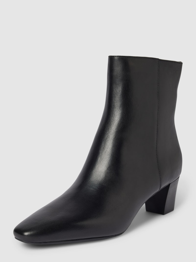 Stiefeletten aus Leder mit Label-Detail Modell 'WILLA' in schwarz