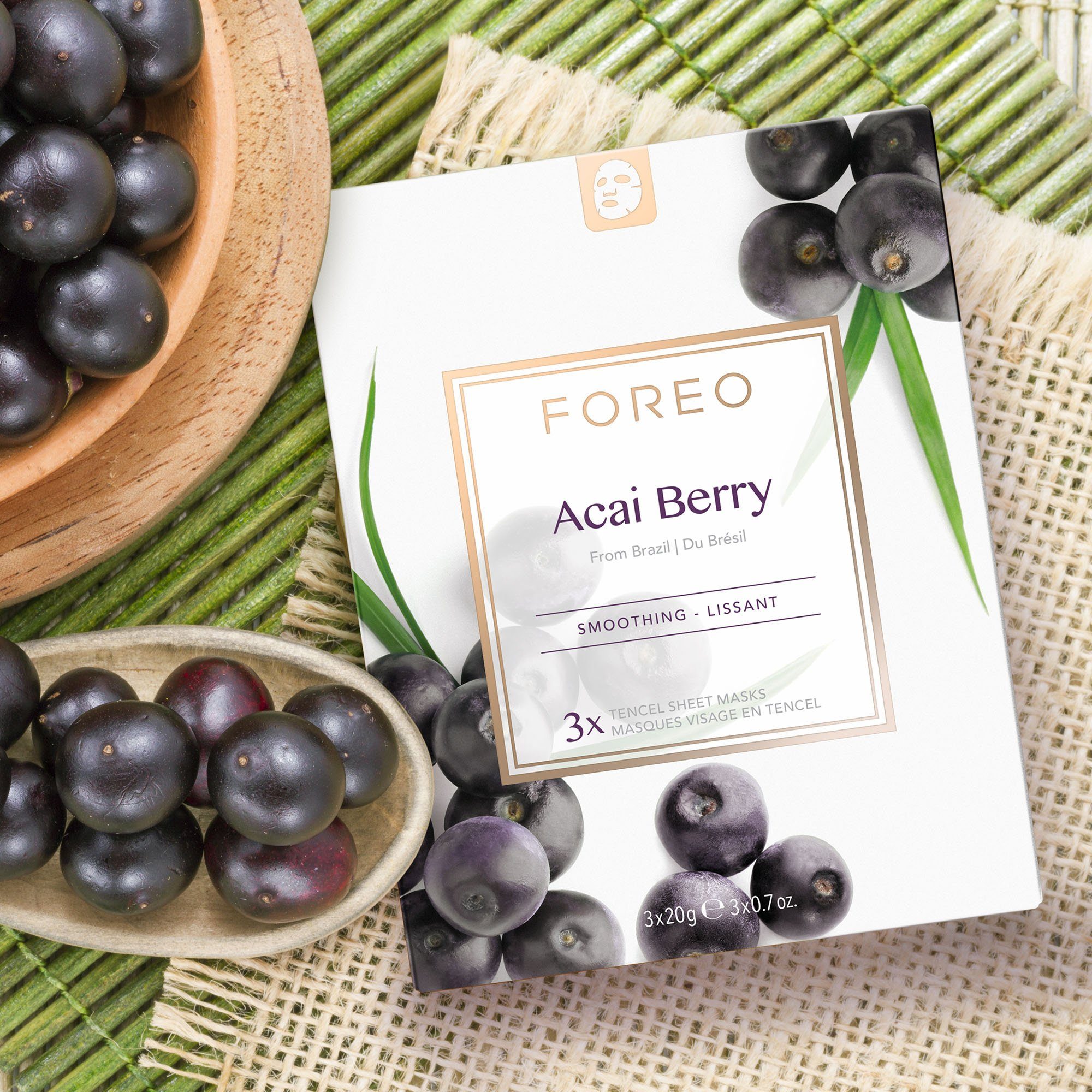 FOREO Gesichtsmaske Farm To Face Collection Sheet Masks Acai Berry, 3-tlg.