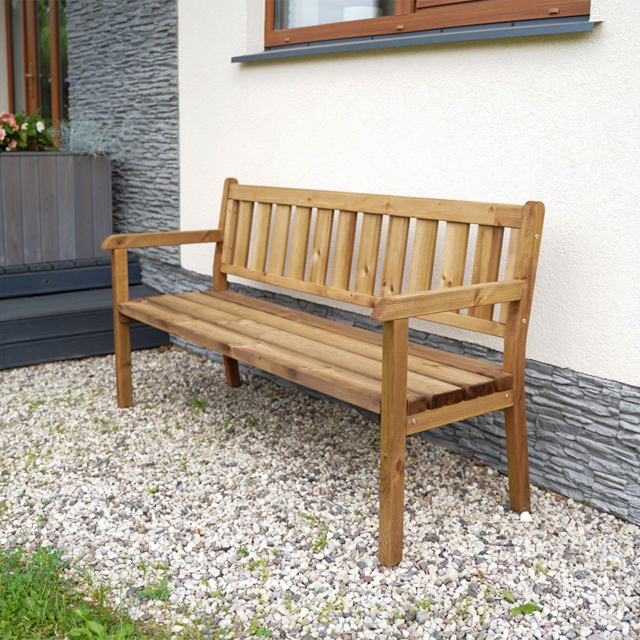 AXI Charlotte Gartenbank aus Holz 170 cm - Braun