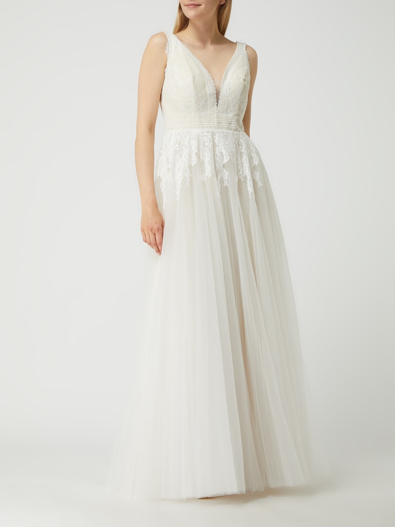 Brautkleid mit Stola in offwhite