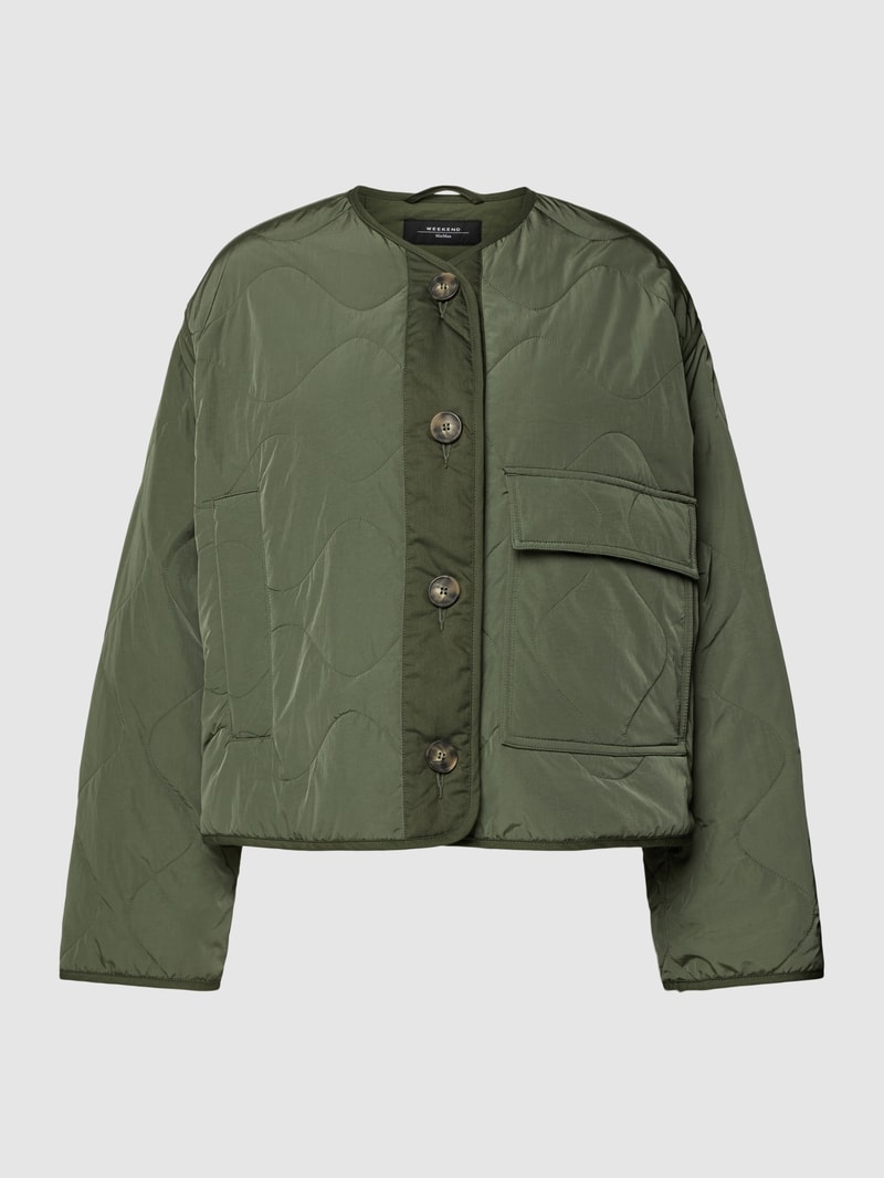 Jacke mit Ziernähten Modell 'UMBERTA' in khaki