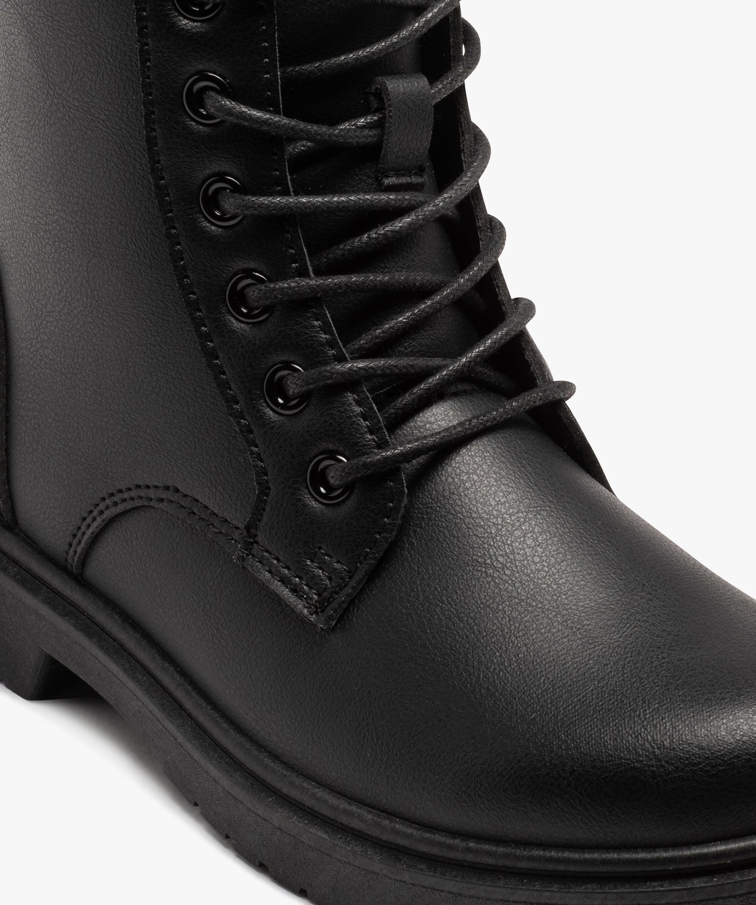 Boots à lacets et semelle crantée fille noir | GEMO