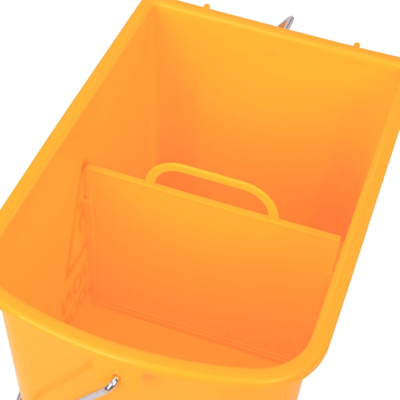 HOMCOM Putzwagen Fahreimer Putzeimer 20 Liter Wischwagen mit Presse 2 Kammern Gelb