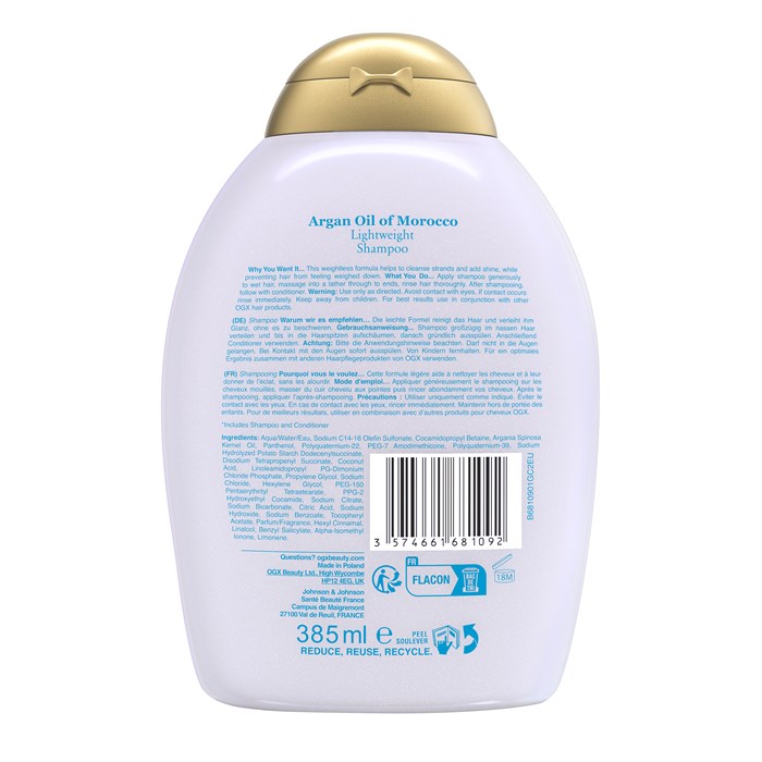 Argan Oil of Morocco Lightweight Shampoo