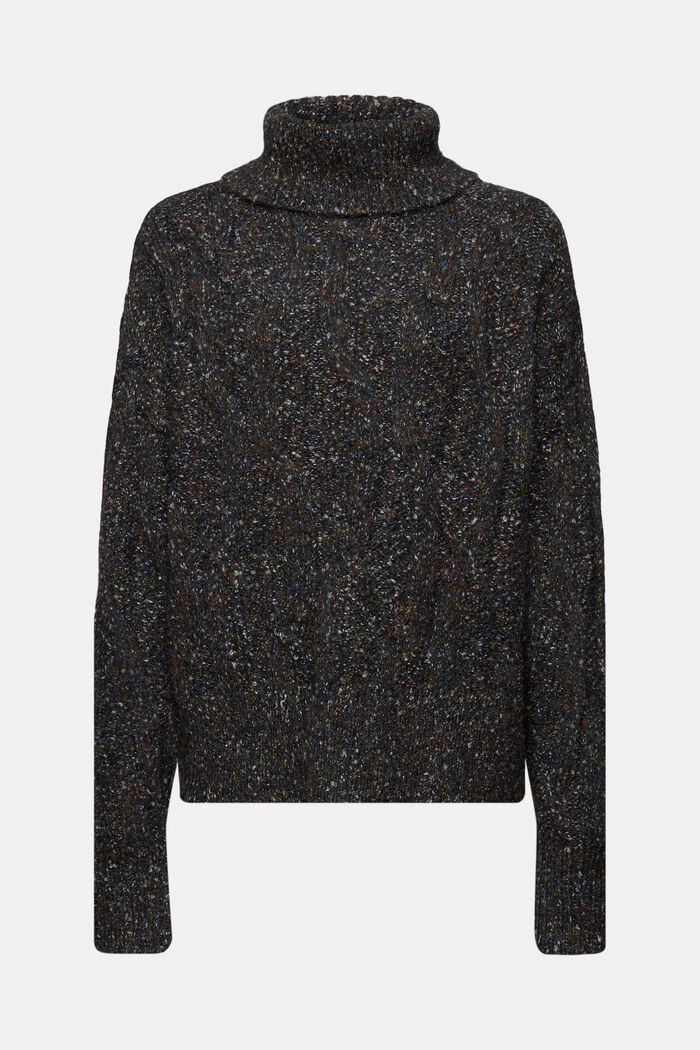 Rollkragenpullover im Zopfstrick-Design