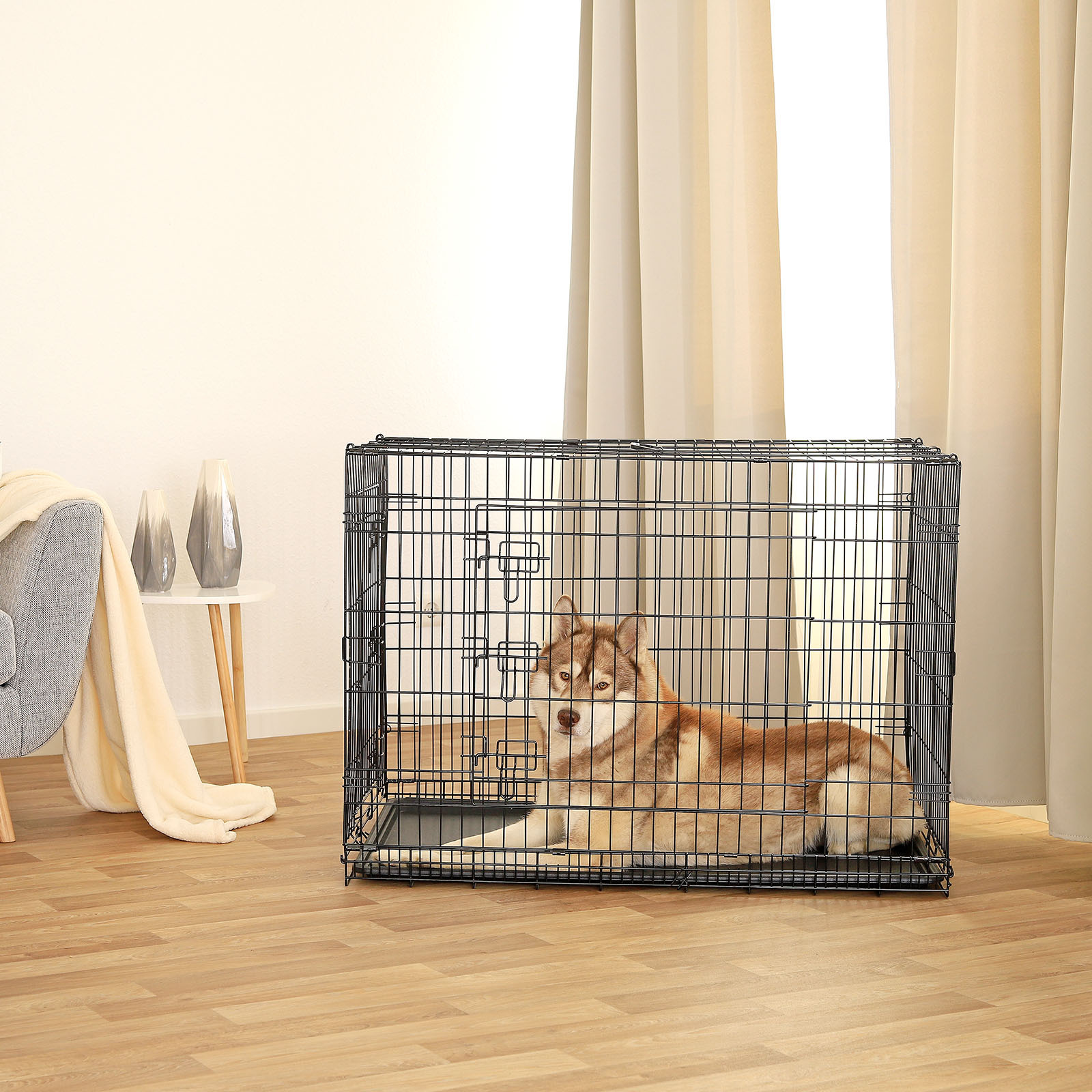 Lionto Transportboxen & Gitterboxen Lionto Hundetransportkäfig Tiertransportbox Hundebox Größe (S) 45x31x36 cm XXL