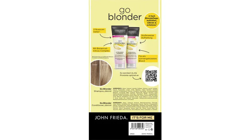 John Frieda Sheer Blonde Duo Go Blonder Shampoo + Condtioner 500 ml