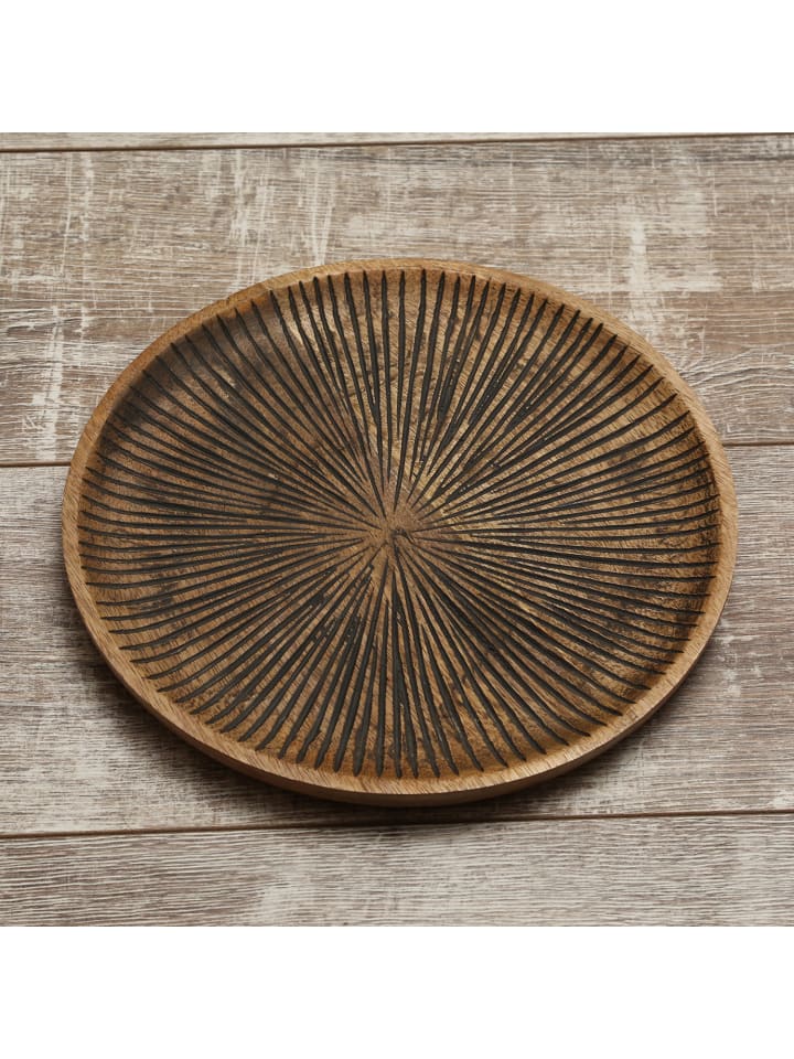 MARELIDA Dekoteller aus Mangoholz in braun - D: 29cm günstig kaufen onesize
