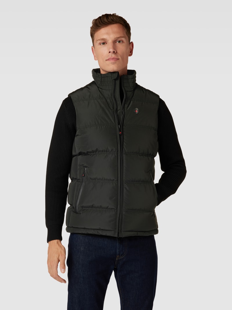Steppweste mit Label-Applikation Modell 'SNOWDOME' in schwarz