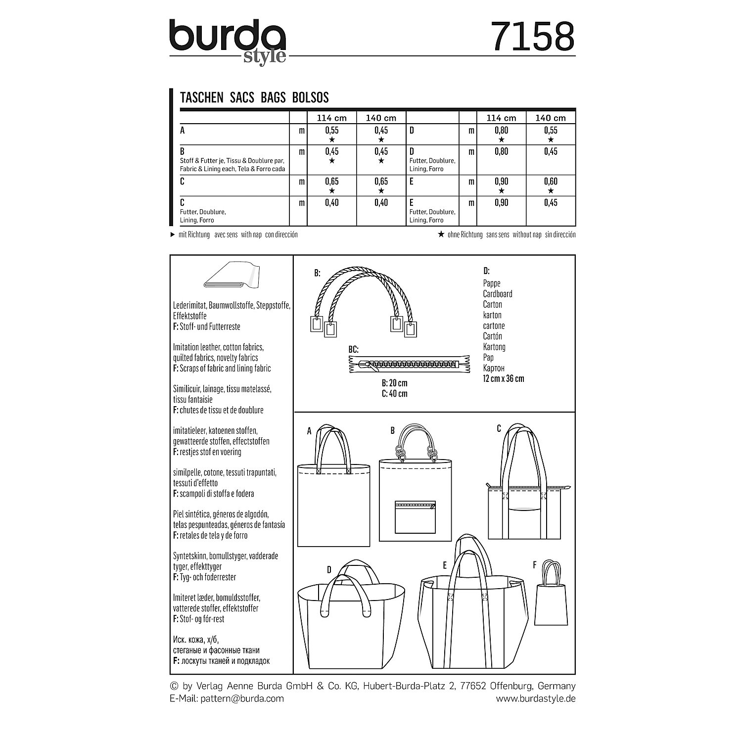 burda Schnitt 7158 