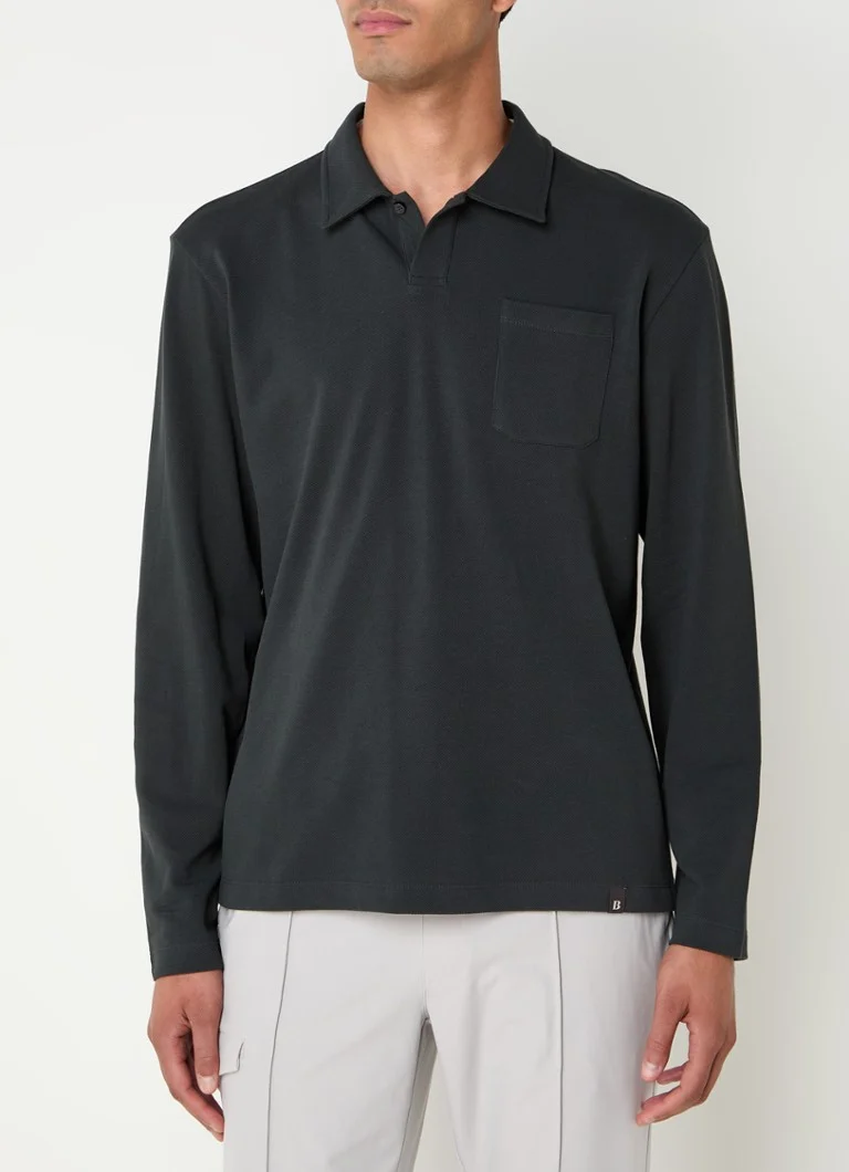 Tricou polo Boggi Milano Classic Fit din bumbac piqué, cu buzunar la piept.