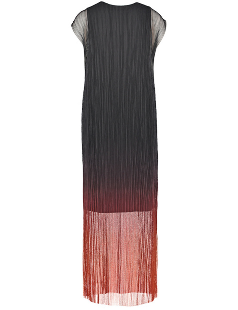 Langes Plissekleid mit Farbverlauf