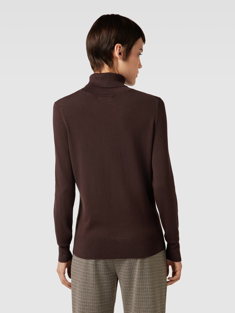 Longsleeve mit Rollkragen in dunkelbraun