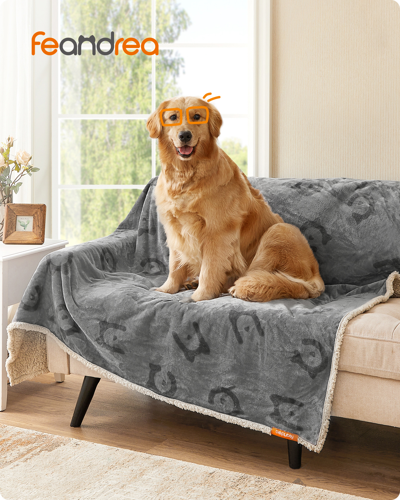 FEANDREA Hundedecken FEANDREA XL-XXL Wasserdichte Hundedecke Sherpa Fleece XXL