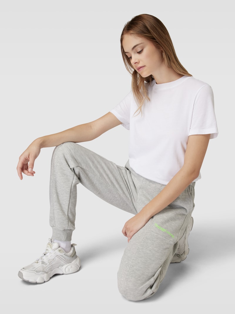 Sweatpants mit Label-Stitching Modell 'RAFINE' in hellgrau