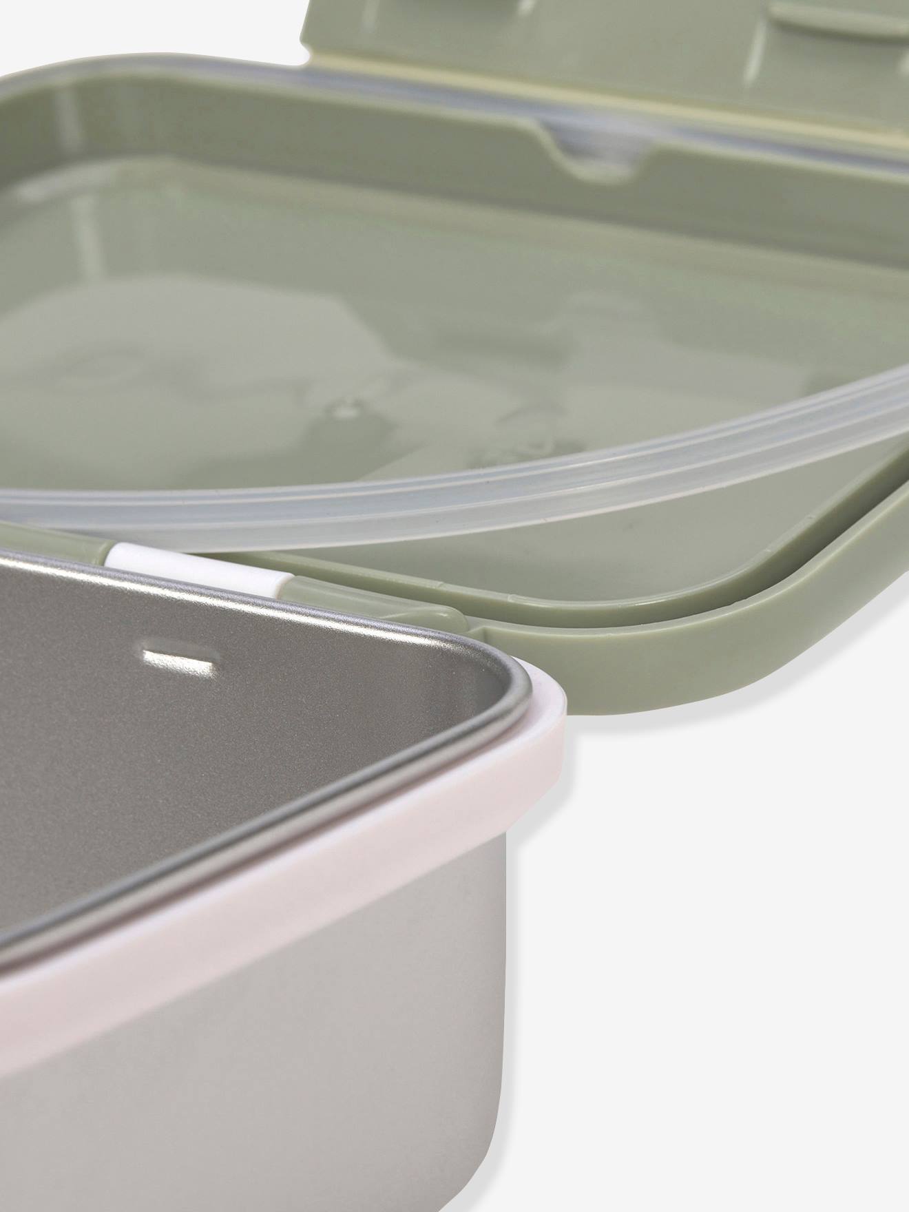 Boîte à goûter LÄSSIG en inox happy prints olive